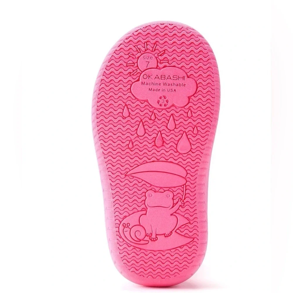 Okabashi Kendall Rain Boots, Pink Hearts size 7 toodler boots